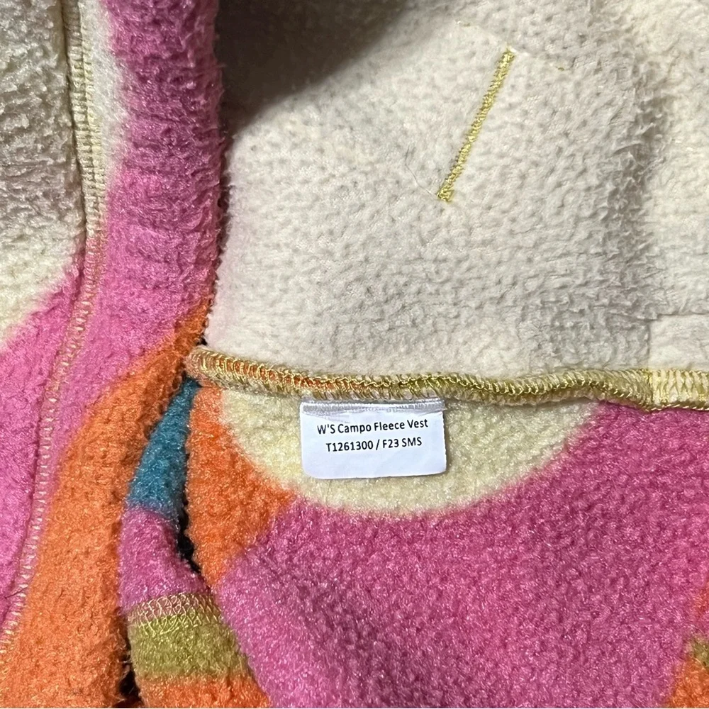 Toad & Co Medium Campo Fleece Vest Pink Green Half Zip Pockets Hike Outdoor Gorp - Picture 4 of 7